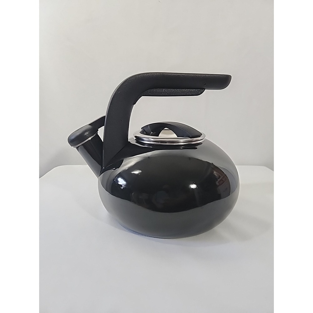 KitchenAid Enamel Teapot Kettle Black Stovetop Whistling Handle 2 Quart‎ Cozy